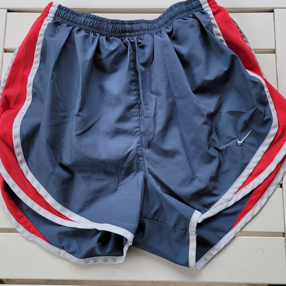 Gray and red Nike shorts